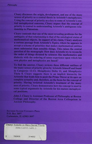Aristotle on the Many Senses of Priority (Journal on the History of Philosophy)