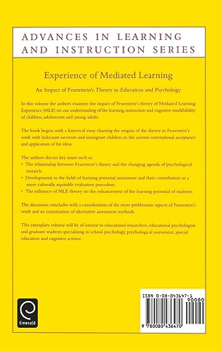 Experience of Mediated Learning: An Impact of Feuerstein's Theory in Education and Psychology (Advances in Learning and Instruction Series, 6)