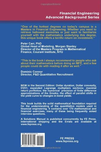 A Primer For The Mathematics Of Financial Engineering, Second Edition (Financial Engineering Advanced Background Series)
