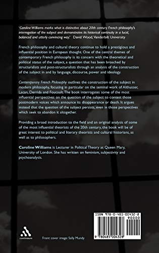 Contemporary French Philosophy: Modernity and the Persistence of the Subject
