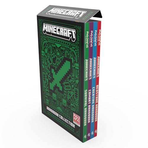 All New Official Minecraft Combat Handbook 4 Books Collection Set By Mojang AB (Combat Handbook, Creative Handbook, Survival Handbook & Redstone Handbook)