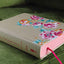 NIV, Journal the Word Bible for Teen Girls, Leathersoft over Board, Gold/Floral, Red Letter: Includes Over 450 Journaling Prompts!