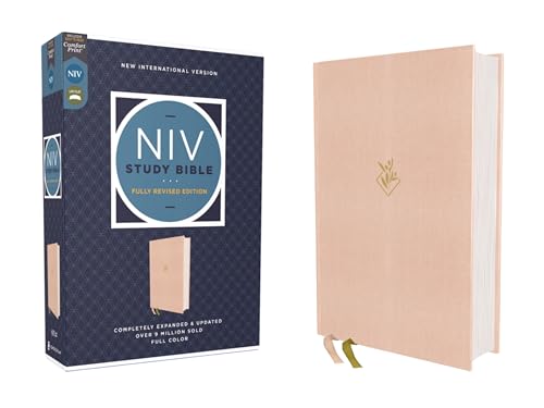 NIV Study Bible, Fully Revised Edition (Study Deeply. Believe Wholeheartedly.), Cloth over Board, Pink, Red Letter, Comfort Print