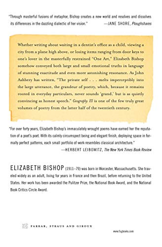 Geography III: Poems (FSG Classics) — back cover