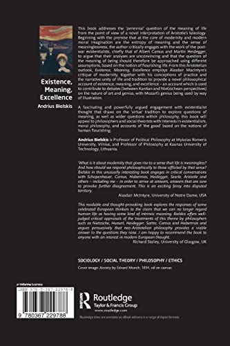 Existence, Meaning, Excellence: Aristotelian Reflections on the Meaning of Life (Classical and Contemporary Social Theory)