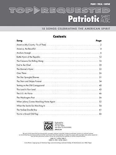 Top-Requested Patriotic Sheet Music: 18 Songs Celebrating the American Spirit (Top-Requested Sheet Music)