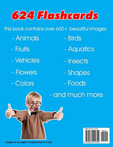 English - Portuguese Bilingual First Top 624 Words Educational Activity Book for Kids: Easy vocabulary learning flashcards best for infants babies ... (624 Basic First Words for Children)