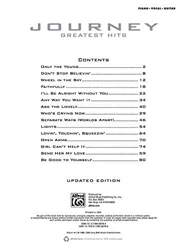 Journey -- Greatest Hits: Piano/Vocal/Guitar
