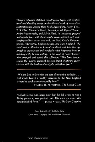 Robert Lowell Collected Prose
