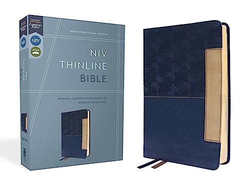 NIV, Thinline Bible, Leathersoft, Blue, Red Letter, Comfort Print