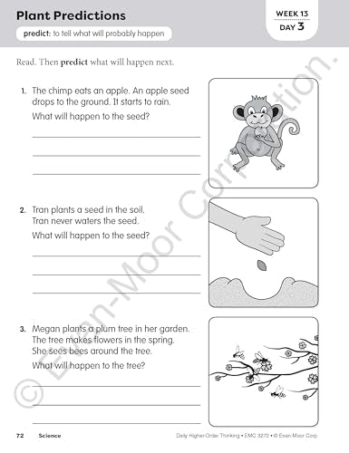 Evan-Moor Daily Higher-Order Thinking, Grade 2, Homeschooling and Classroom Resource Workbook, Brainteasers, Critical Thinking, Problem Solving, Logic Puzzles, Language Play, Drawing