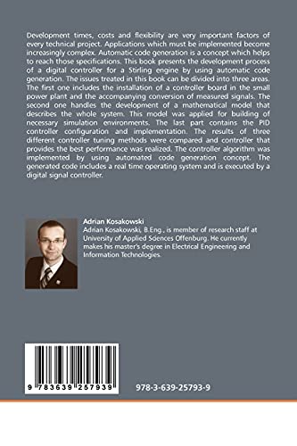 CONTROL SYSTEM DESIGN FOR STIRLING ENGINE: Mathematical system description, Controller algorithm implementation based on automatical code generation