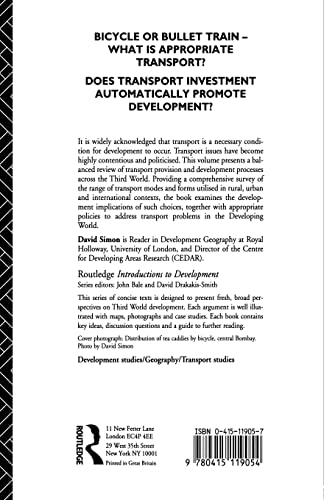 Transport and Development in the Third World (Routledge Introductions to Development)