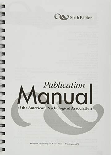 Publication Manual of the American Psychological Association