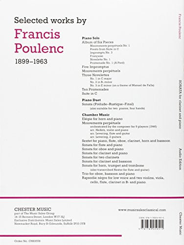 Poulenc: Clarinet Sonata, FP 184 Bk/Online Audio