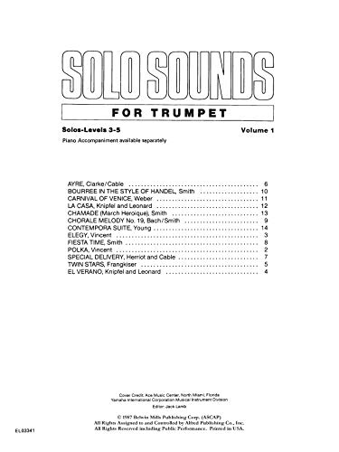 Solo Sounds for Trumpet Volume 1 Solos-Levels 3-5