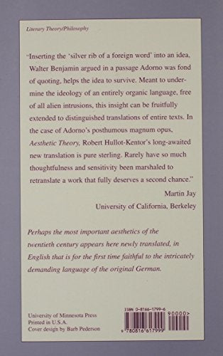 Aesthetic Theory (Theory and History of Literature) by Adorn