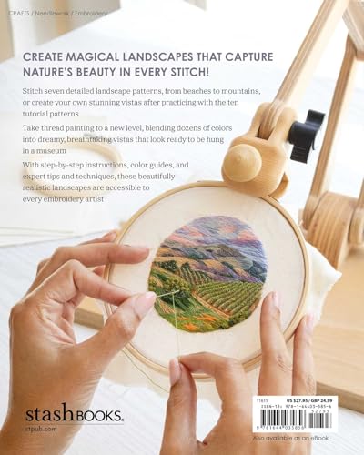 Richly Stitched Landscape Embroidery: Mastering Thread Painted Scenes