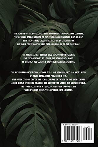 Die Verwandlung / The Metamorphosis: Bilingual Edition German - English  Side By Side Translation  Parallel Text Novel For Advanced Language Learning  Learn German With Stories