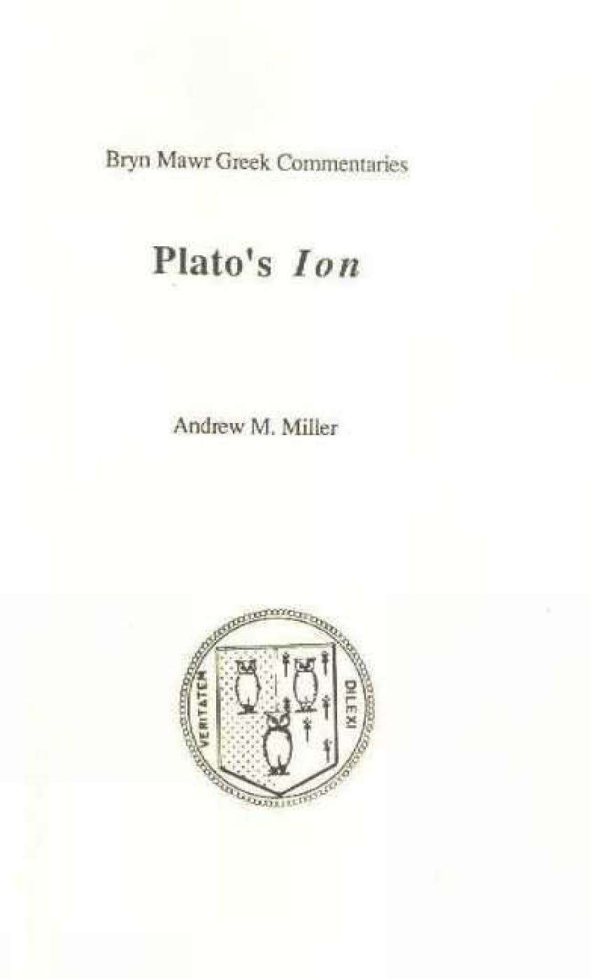 Ion (Bryn Mawr Commentaries, Greek) (Ancient Greek and English Edition)