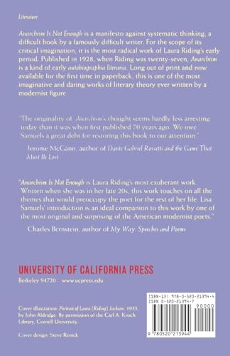 Anarchism Is Not Enough — back cover
