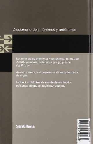 Diccionario de sinónimos y antónimos (Spanish Edition) — back cover