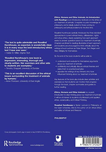 Ethics, Humans and Other Animals: An Introduction with Readings (Philosophy and the Human Situation)