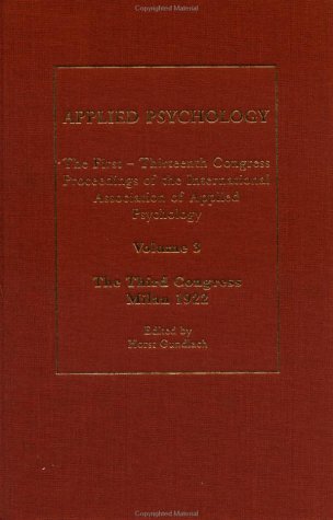 Applied Psychology V 3 (Applied Psychology, 3)