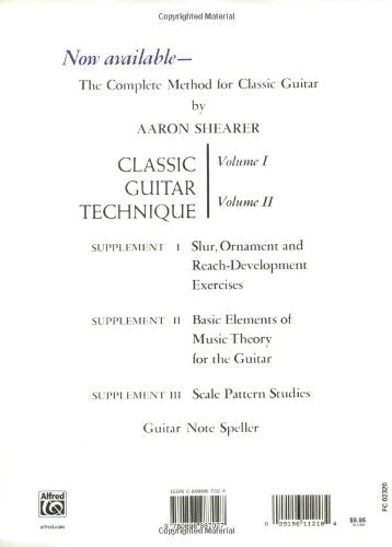 Classic Guitar Technique -- Supplement 1: Slur, Ornament, and Reach Development Exercises (Shearer Series)