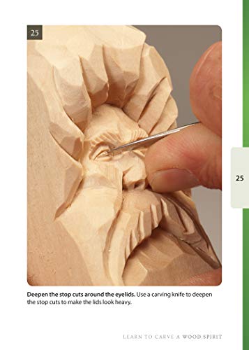 Wood Spirit Study Stick Kit (Learn to Carve Faces with Harold Enlow): Learn to Carve a Wood Spirit Booklet & Wood Spirit Study Stick (Fox Chapel Publishing) Hand-Cast Resin & Step-by-Step Instructions
