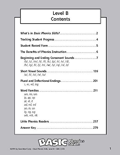 Basic Phonics Skills, Kindergarten - Grade 1 (Level B) Teacher Resource
