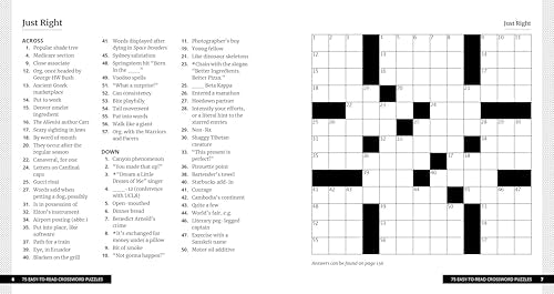 75 Easy-to-Read Crossword Puzzles: Medium-Level Puzzles to Challenge Your Brain