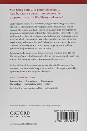 Second Treatise of Government and A Letter Concerning Toleration (Oxford World's Classics)