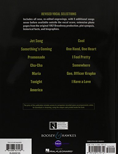 West Side Story Piano/Vocal Selections with Piano Accompaniment Recording Book/Online Audio