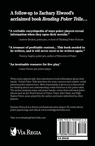 Verbal Poker Tells — back cover