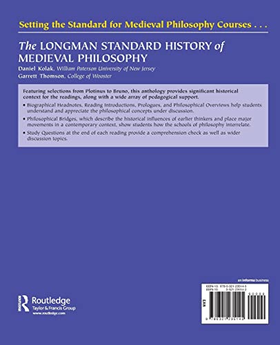 The Longman Standard History of Medieval Philosophy — back cover