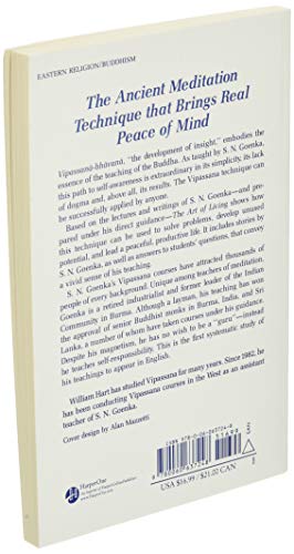 The Art of Living: Vipassana Meditation by Hart, William