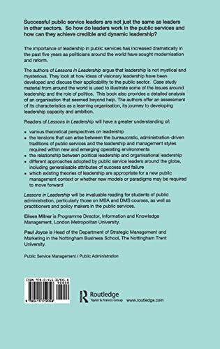 Lessons in Leadership: Meeting the Challenges of Public Service Management