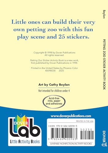 Dover Petting Zoo Sticker Activity Book