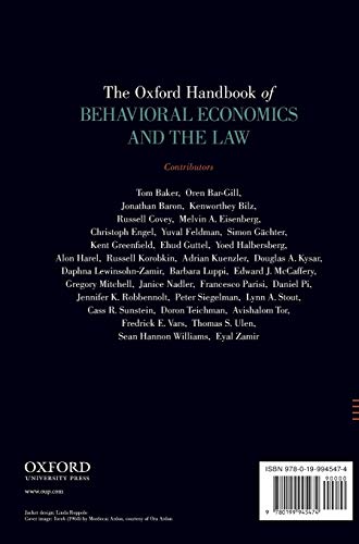 The Oxford Handbook of Behavioral Economics and the Law (Oxford Handbooks)
