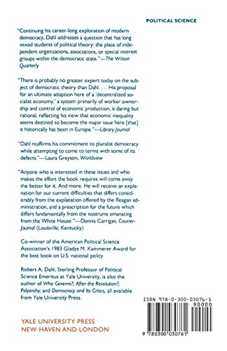 Dilemmas of Pluralist Democracy: Autonomy vs. Control (Yale Studies in Political Science)