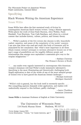 Specifying: Black Women Writing the American Experience (Wisconsin Project on American Writers)