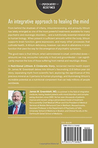 Nutritional Lithium: A Cinderella Story: The Untold Tale of a Mineral That Transforms Lives and Heals the Brain — back cover