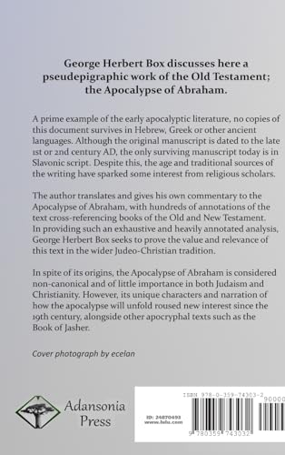 The Apocalypse of Abraham: Edited, With a Translation from the Slavonic Text and Notes (Hardcover)