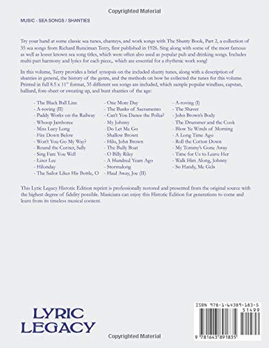 The Shanty Book - Part 2 (Lyric Legacy Historic Edition): A Classic Collection of Sailor Sea Songs, Chanteys, and Work Tunes