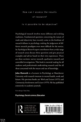 Psychological Research (Lecture Notes in Statistics; 109)