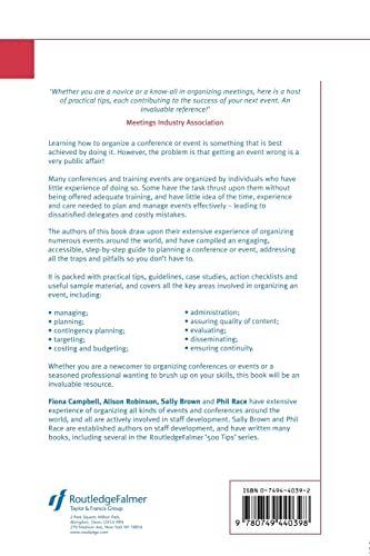 Essential Tips for Organizing Conferences & Events — back cover