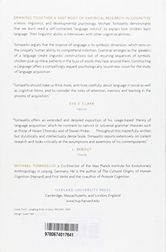 Constructing a Language: A Usage-Based Theory of Language Acquisition — back cover