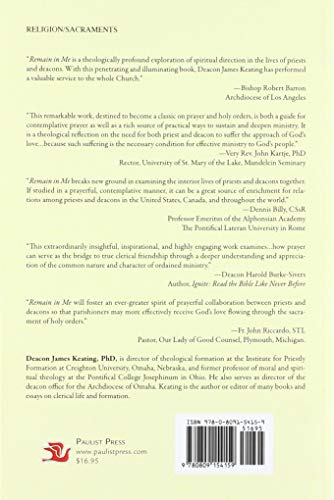 Remain in Me: Holy Orders, Prayer, and Ministry — back cover
