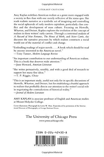 The Social Construction of American Realism (Studies in Law and Economics (Paperback))